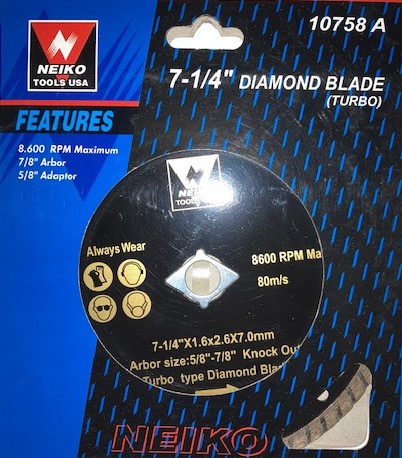 Neiko Tools 7-1/4″ Diamond Blade (Turbo)