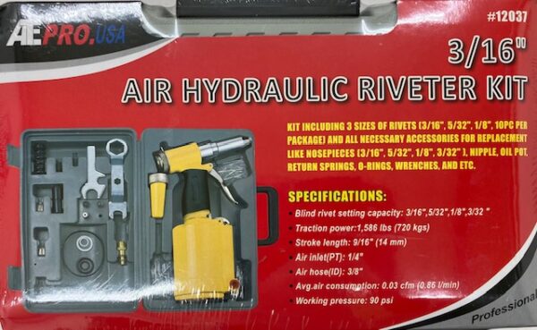 ATE PRO.USA Air Hydraulic Riveter Kit – 3/16″