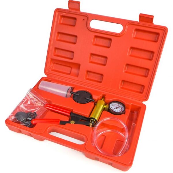 Stark Industrial Brake Fluid Bleeder Hand Held Vacuum Pistol Pump Tester Kit + Adapters w/ Case