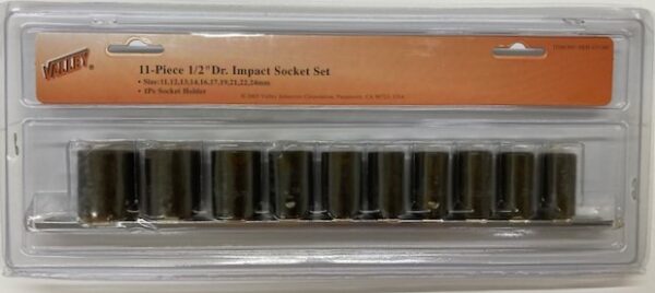VALLEY 11pc 1/2″ Drive Impact Socket Set – Metric