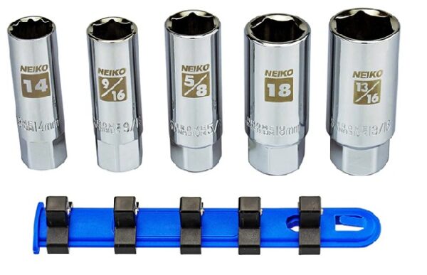 NEIKO 5pc 3/8″ Drive Spark Plug Socket Set