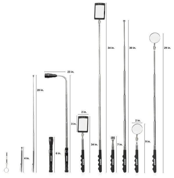NEIKO 6pc Magnetic Pick-Up Tool and Inspection Mirror Set
