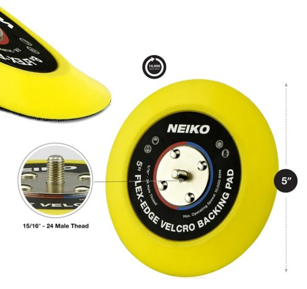 NEIKO 5″ Flex-Edge Hook Backing Pad
