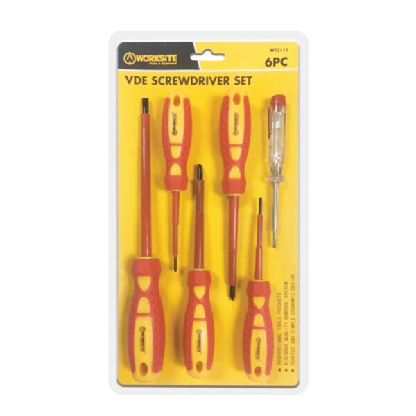 WORKSITE TOOLS & EQUIPMENT 6pc VDE Screwdriver Set